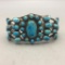 Beautiful 1930s Era Turquoise Cluster Bracelet