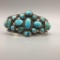 A Sturdy Feeling 1920s Era Handmade Cluster Style Turquoise Cuff Bracelet