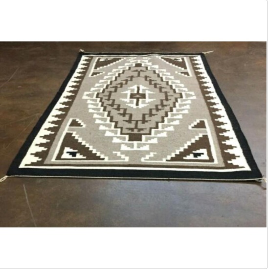 NICE! A Good-Size, Two Grey Hills Navajo Textile
