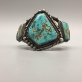 Exquisite Older Turquoise and Sterling Silver Bracelet