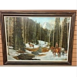 A Highly Collectible Original Oil Painting by The Famous Cowboy Artist Tim Cox