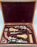 Two Antique Colt Pocket Model 1849 Pistols With Display Box