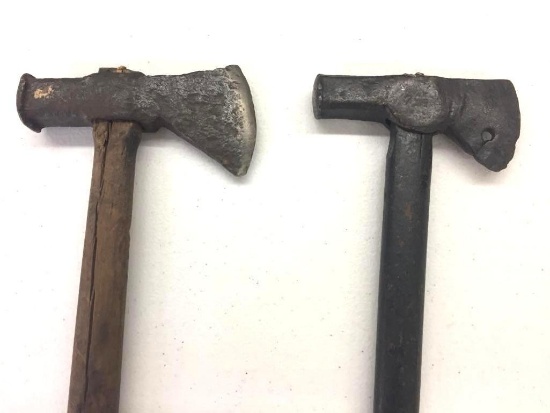 Two 19th Century Hand Forged Poll Axes