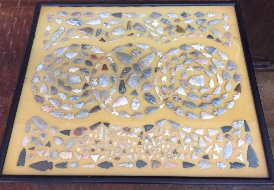 Framed Arrowheads Display