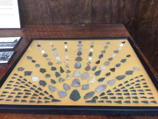 Framed Display of Arrowheads