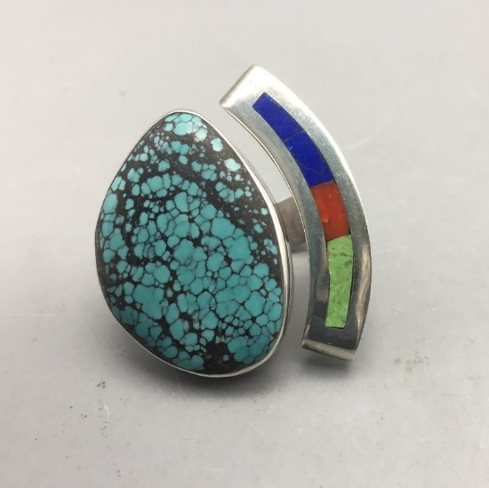 Lovely Turquoise and Inlay Ring