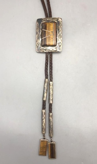 Custom Bolo Tie with Tigers Eye - Herman Nelson Jr.