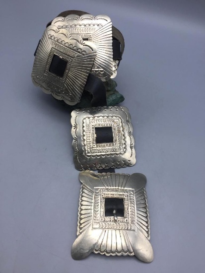 Ginormous German Silver Concho Belt
