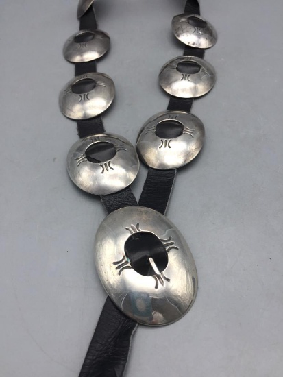 Silver Concho Belt with Nine Conchos