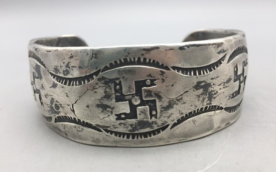 Early Large Ingot Silver Cuff Bracelet