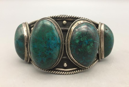 Massive Four Stone Vintage Cuff Bracelet