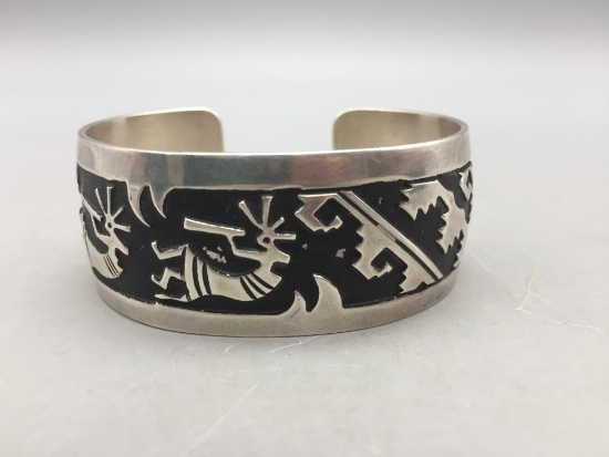 Vintage Overlay Sterling Silver Bracelet