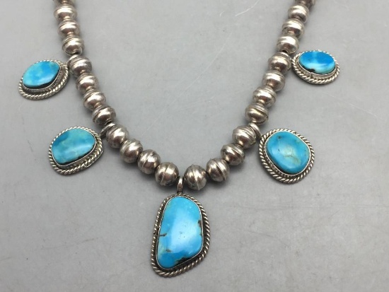Sterling Silver and Turquoise Necklace