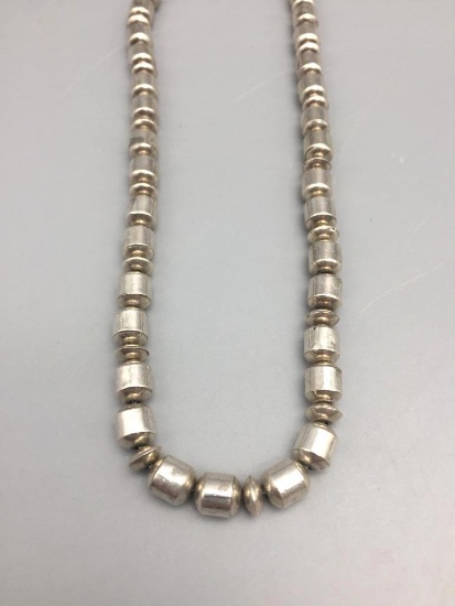 Great Sterling Silver Bead Necklace