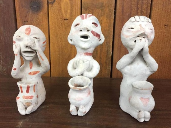 Three Tesuque Rain God Pots