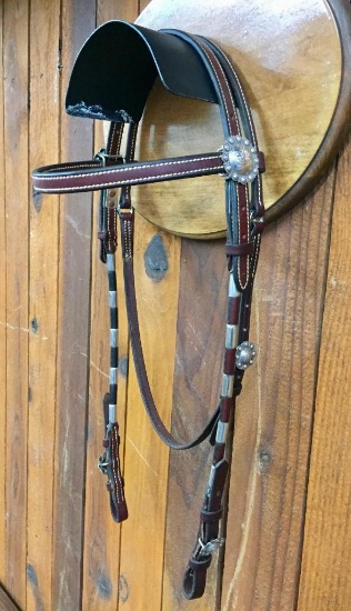 Handmade Rolled Round Bridle with Sterling Hardware