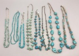 Eight Miscellaneous Turquoise Necklaces
