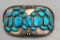 Large Turquoise and Sterling Silver Belt Buckle