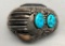 Turquoise Sterling Silver and Claw Belt Buckle