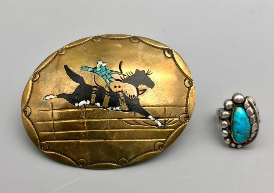 Vintage Ring and Rodeo Themed Buckle