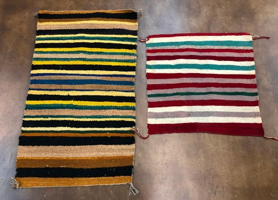 Two Vintage Navajo Saddle Blanket