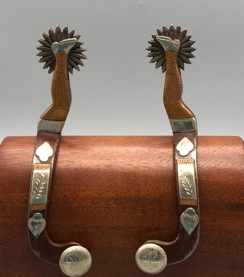 Double Mounted Gal Leg Spurs - Pat Castleberry