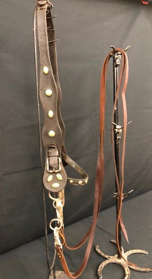 Old Spotted Leather Cowboy Bridle with Buermann Bit