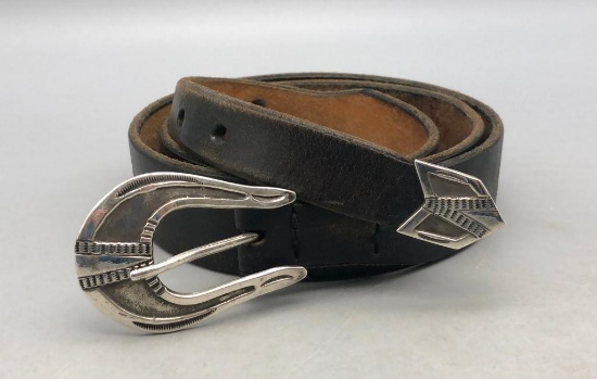 Sterling Silver Belt Buckle Set by Harry Morgan