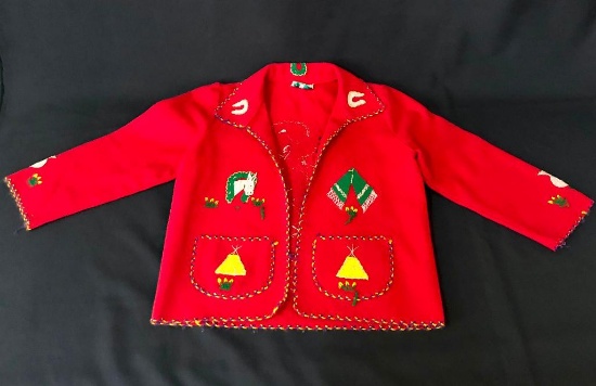 Vintage Handmade Mexican Childs Wool Jacket