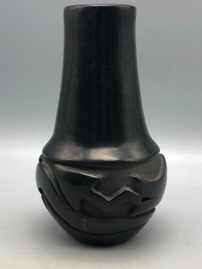 Vintage Santa Clara Carved Vase by Pablita