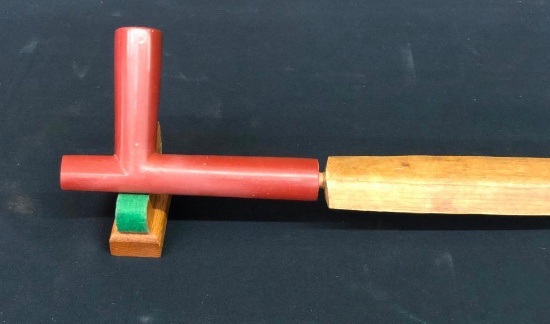 Antique Catlinite Pipe and Wood Stem