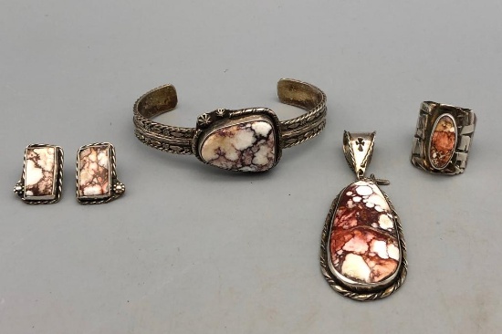 Sterling Silver and Wild-Horse Four Piece Set