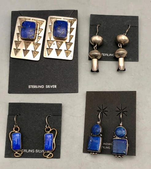 Four Pairs of Fabulous Earrings - 3 Lapis