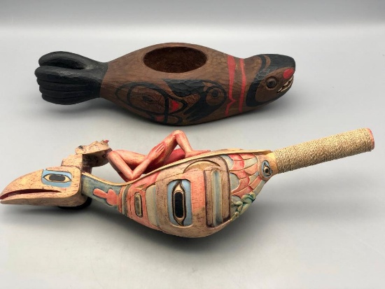 Two Northwest Coast Wood Carving Pieces