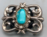 Wonderful Vintage Turquoise Sandcast Belt Buckle
