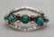 Five Stone Turquoise and Sterling Silver Bracelet