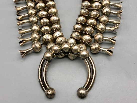 Nice Sterling Silver Squash Blossom Necklace