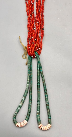 Vintage Six Strand Coral Necklace with Jocla