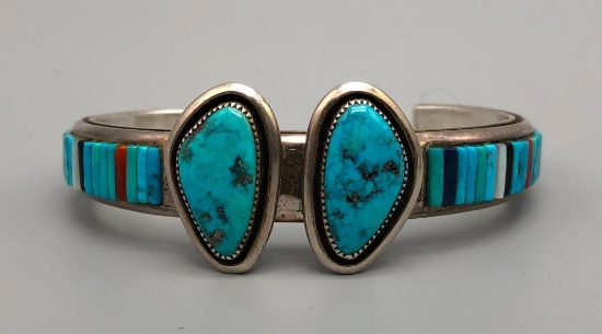 Turquoise Cobblestone Inlay Bracelet