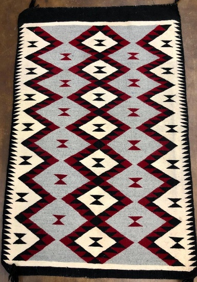 Colorful Diamond Pattern Navajo Textile