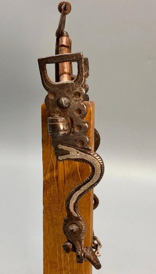 Antique Silver Inlay Spade Bit- Snakes