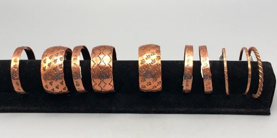 Group of 10 Copper Bracelets
