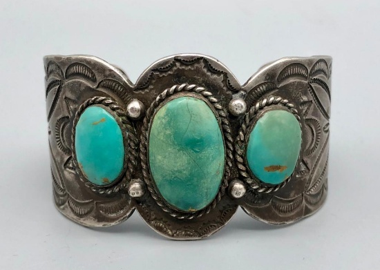 Grand 1930s Era Coin Silver Bracelet