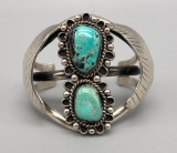 Vintage Two Stone Turquoise Bracelet