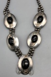 Enchanting Sterling Silver Onyx Necklace