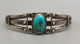 Fred Harvey Era Turquoise and Sterling Silver Bracelet