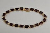 14k Gold and Garnet Tennis Bracelet