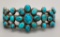 Great, Older Turquoise and Sterling Silver Cluster Bracelet