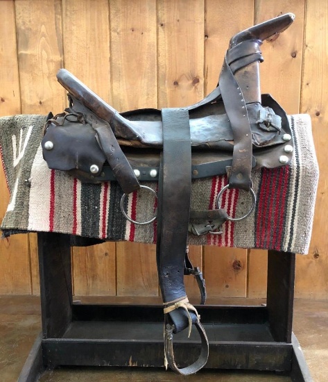 A Rare Example of a Native American Navajo Ladies Saddle - Late 1800s.