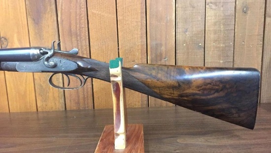 W.R. Pape Engraved Side by Side Double Barrel Shotgun